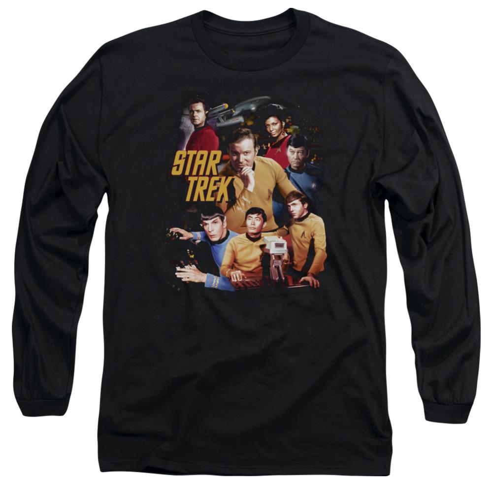 Star Trek At The Controls Men's 18/1 Cotton Long-Sleeve T-Shirt