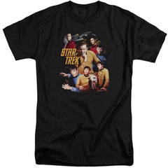 Star Trek At The Controls Men's 18/1 Tall Cotton Short-Sleeve T-Shirt