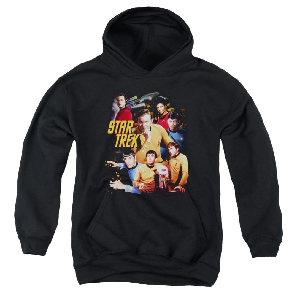 Star Trek At The Controls Youth Cotton Poly Pull-Over Hoodie