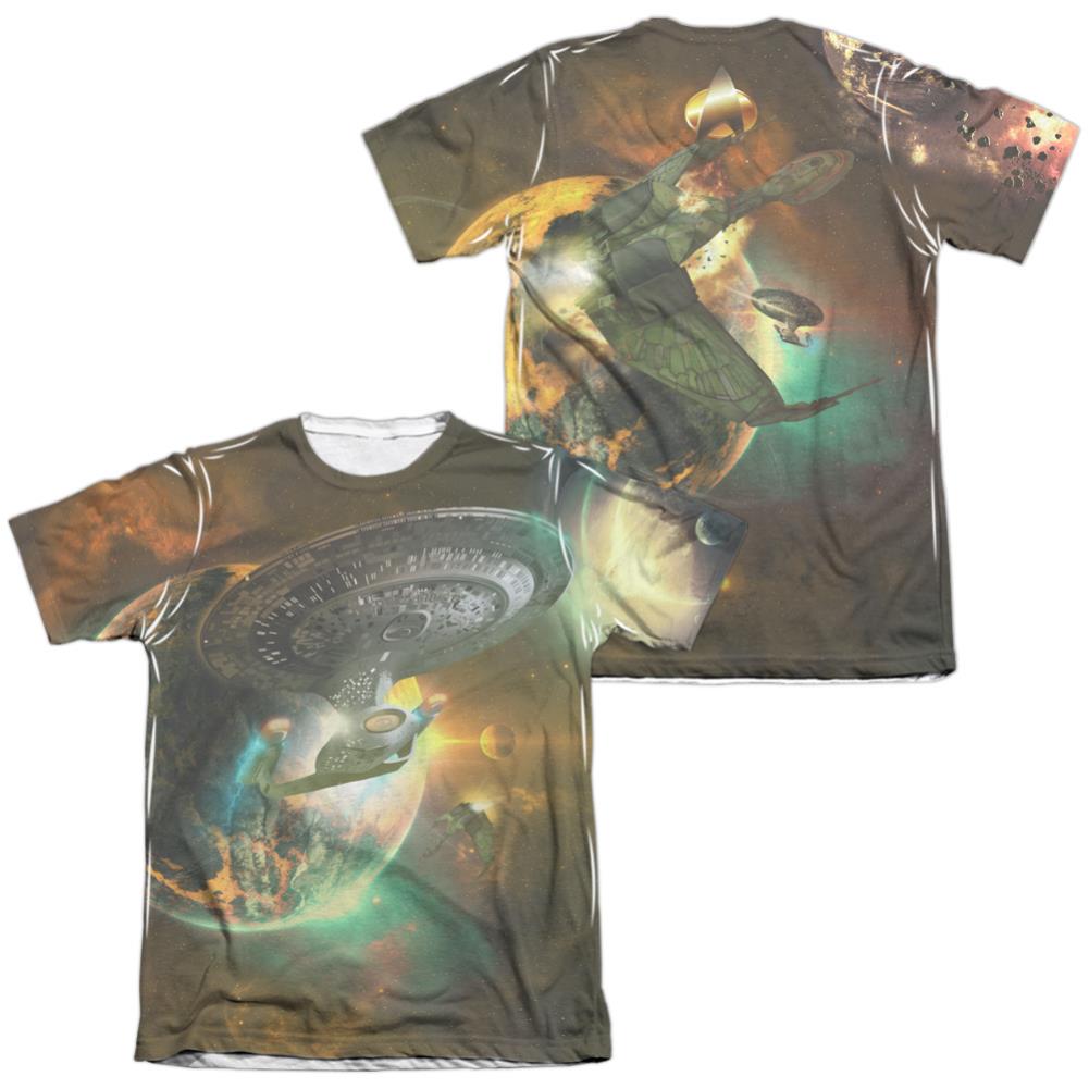 Star Trek Battle Ships (Front/Back Print) Men's Regular Fit Poly Cotton Short-Sleeve T-Shirt