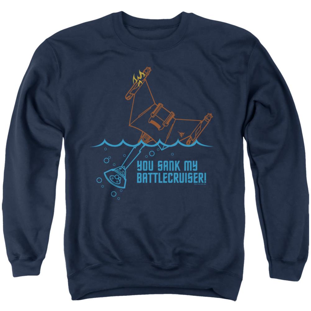 Star Trek Battlecruiser Men's Crewneck 50 50 Poly Long-Sleeve T-Shirt