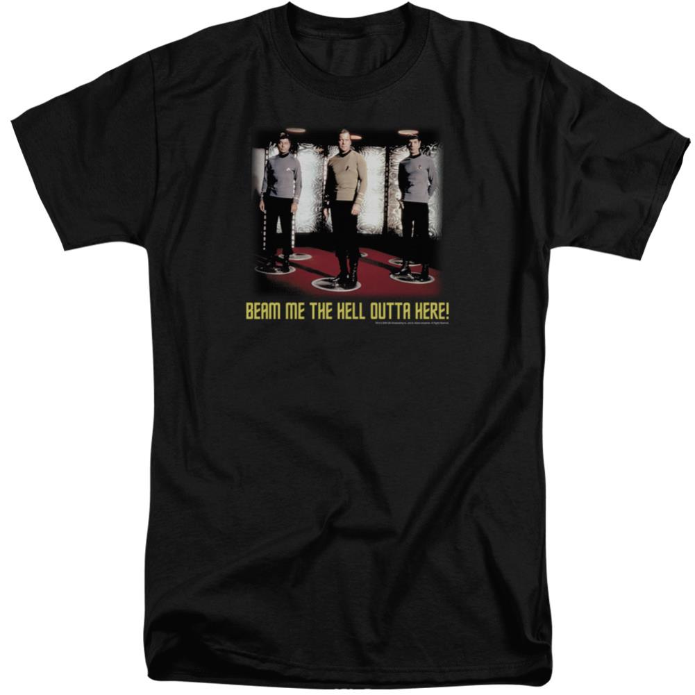 Star Trek Beam Me Out Men's 18/1 Tall Cotton Short-Sleeve T-Shirt