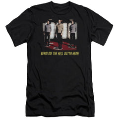 Star Trek Beam Me Out Men's Ultra-Soft 30/1 Cotton Slim Short-Sleeve T-Shirt