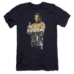 Star Trek Beam Me Up Men's Ultra-Soft 30/1 Cotton Slim Short-Sleeve T-Shirt