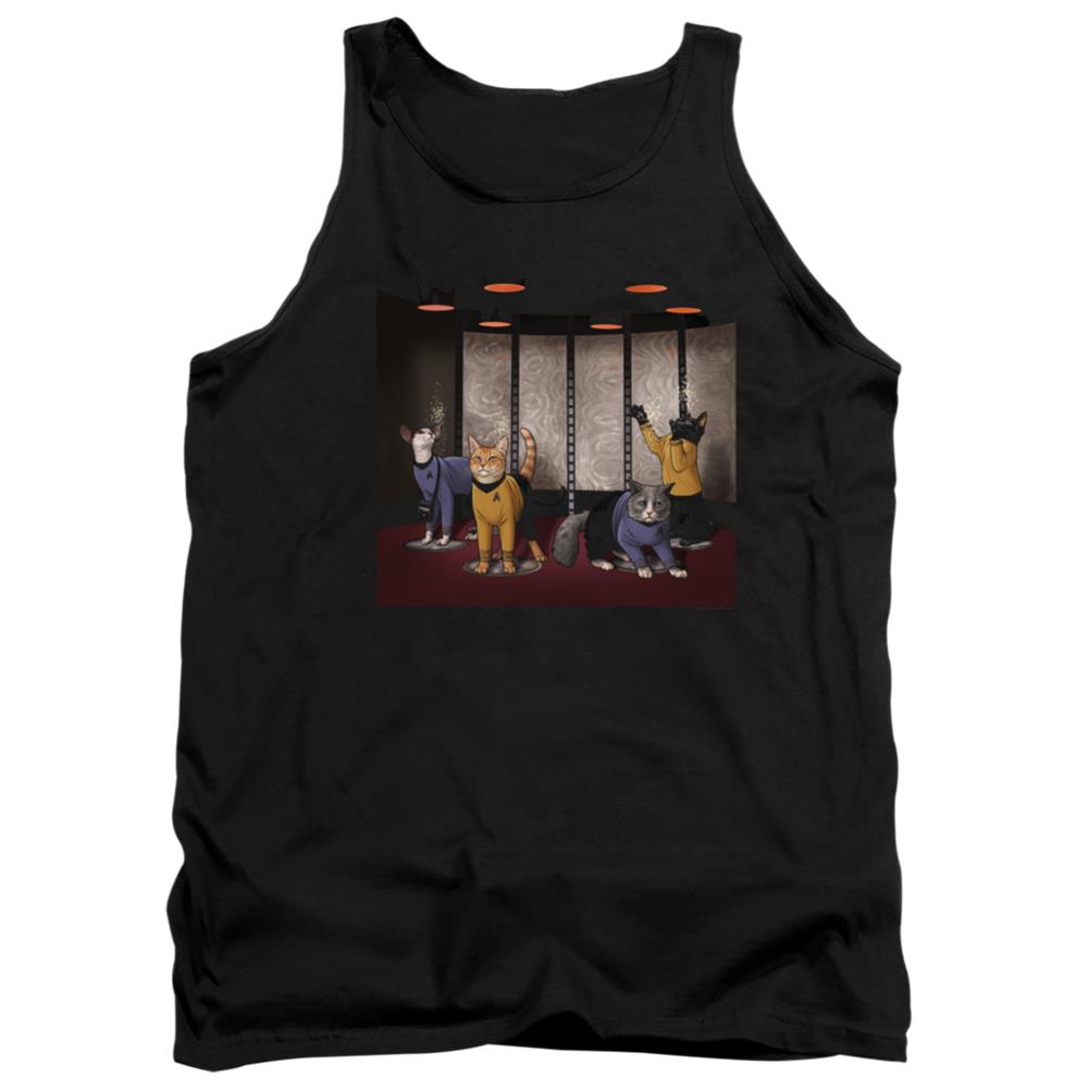 Star Trek Beam Meow Up Men's 18/1 Cotton Tank Top