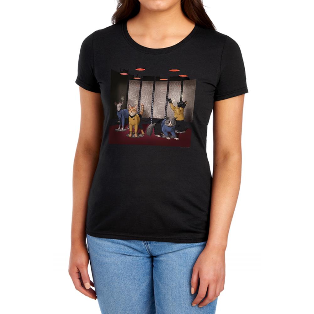 Star Trek Beam Meow Up Women's 18/1 Cotton Short-Sleeve T-Shirt
