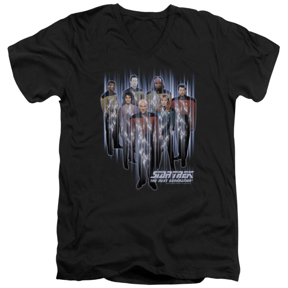 Star Trek Beam Us Up Men's 30/1 Cotton Slim V-Neck T-Shirt