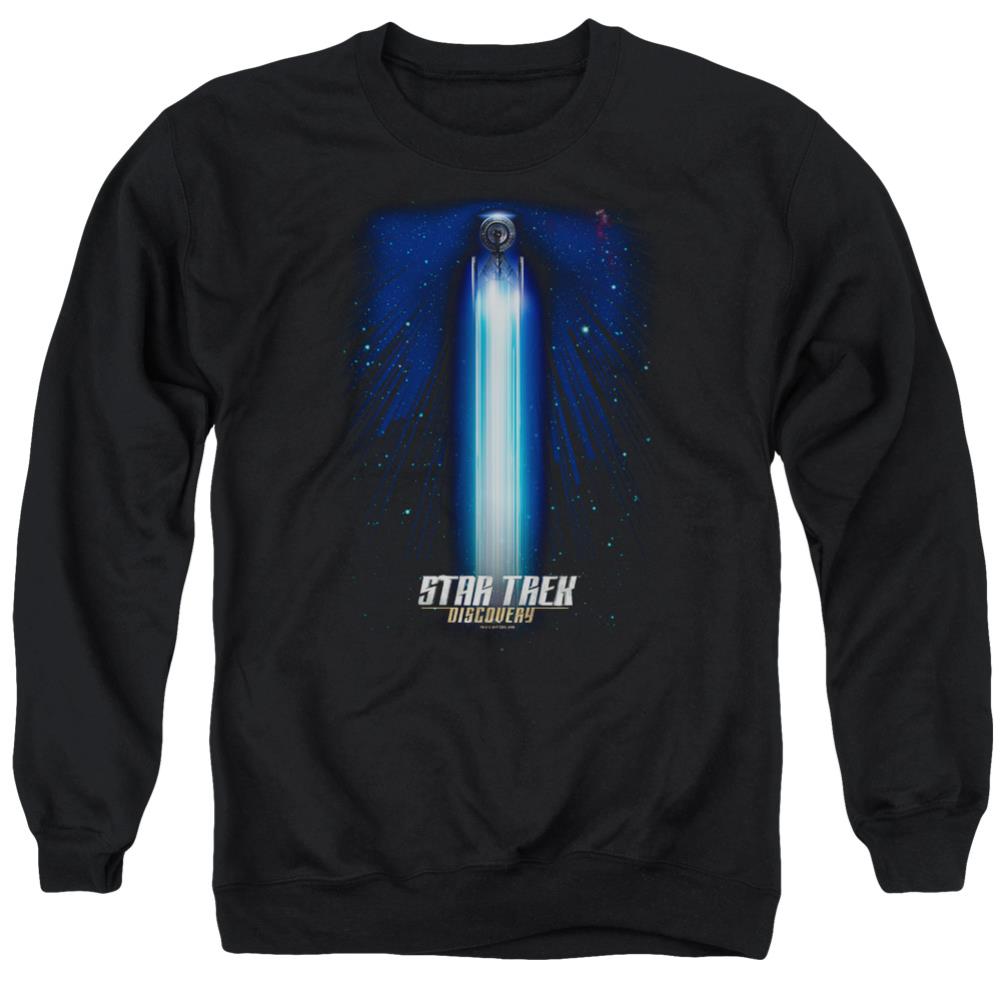 Star Trek Beams Men's Crewneck 50 50 Poly Long-Sleeve T-Shirt