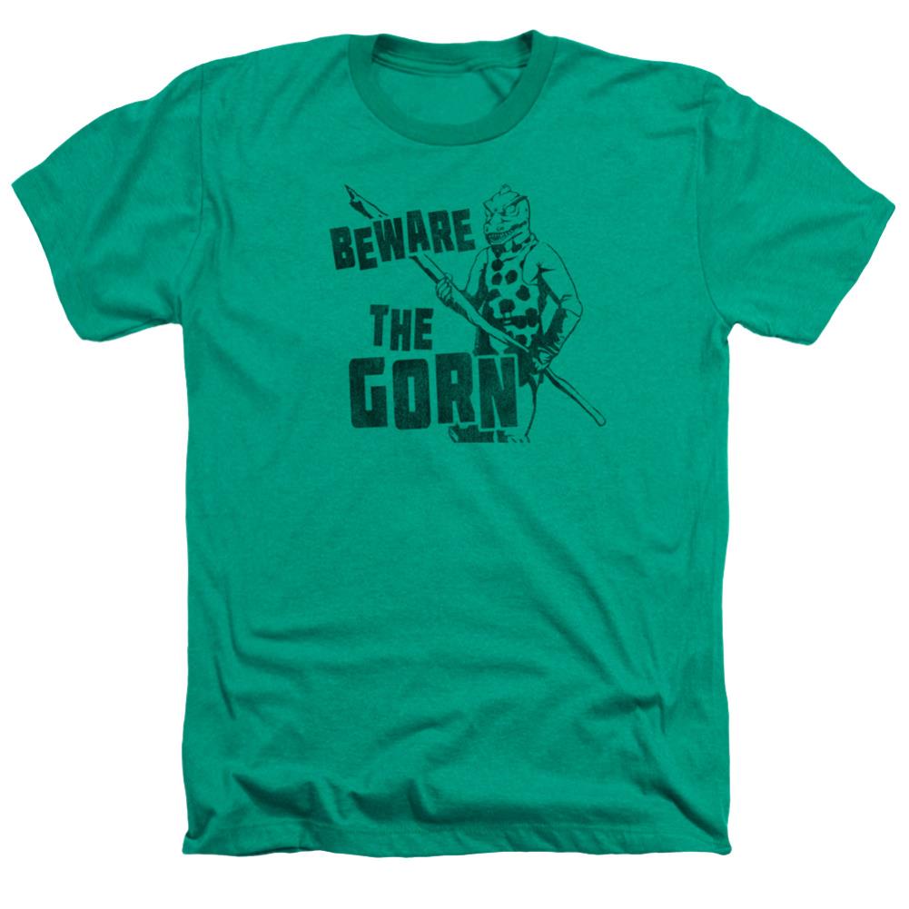 Star Trek Beware The Gorn Men's 30/1 Heather 60 40 Poly Short-Sleeve T-Shirt