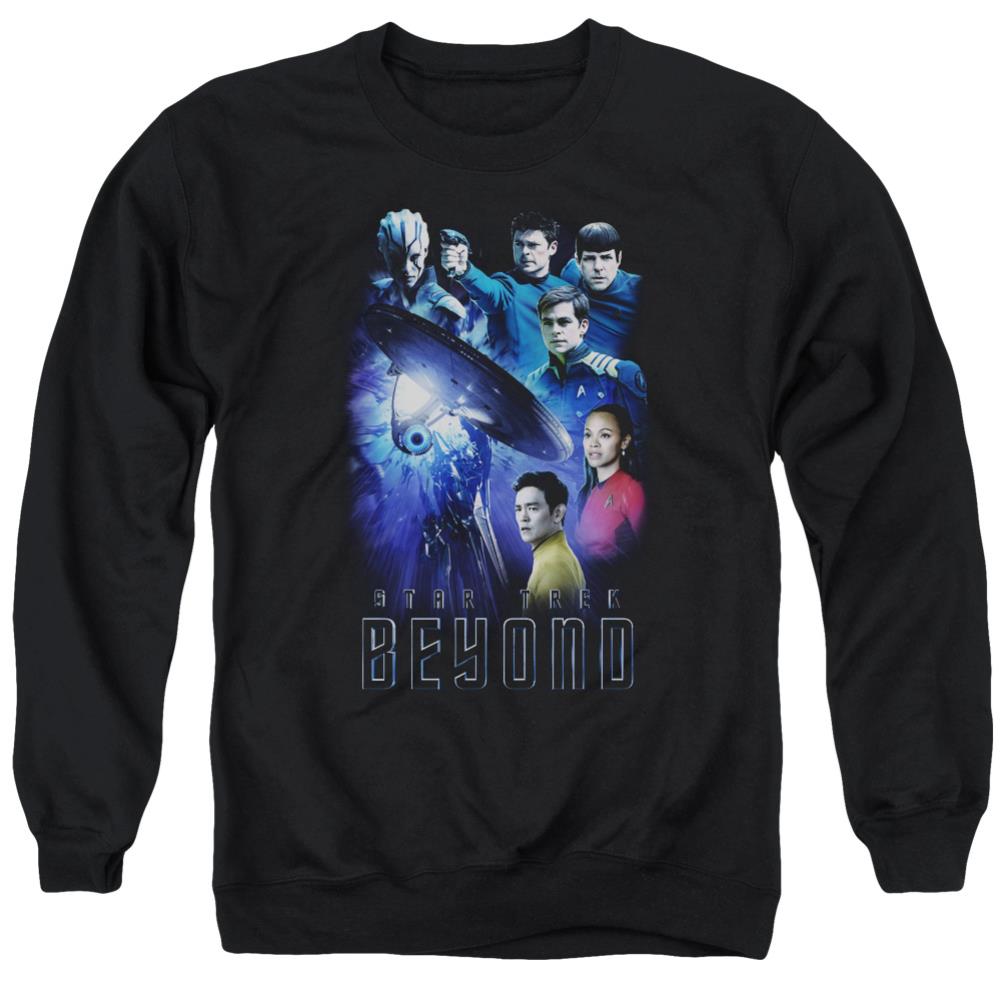 Star Trek Beyond Cast Men's Crewneck 50 50 Poly Long-Sleeve T-Shirt