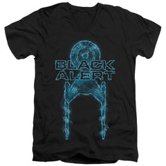 Star Trek Black Alert Men's 30/1 Cotton Slim V-Neck T-Shirt