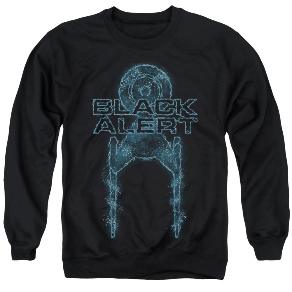 Star Trek Black Alert Men's Crewneck 50 50 Poly Long-Sleeve T-Shirt