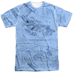Star Trek Blue Print Men's Regular Fit Polyester Short-Sleeve T-Shirt