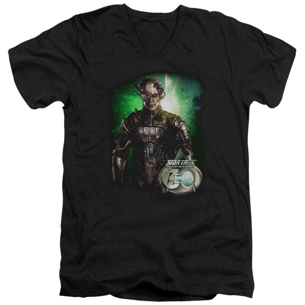 Star Trek Borg 30 Men's 30/1 Cotton Slim V-Neck T-Shirt