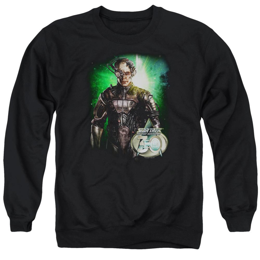 Star Trek Borg 30 Men's Crewneck 50 50 Poly Long-Sleeve T-Shirt