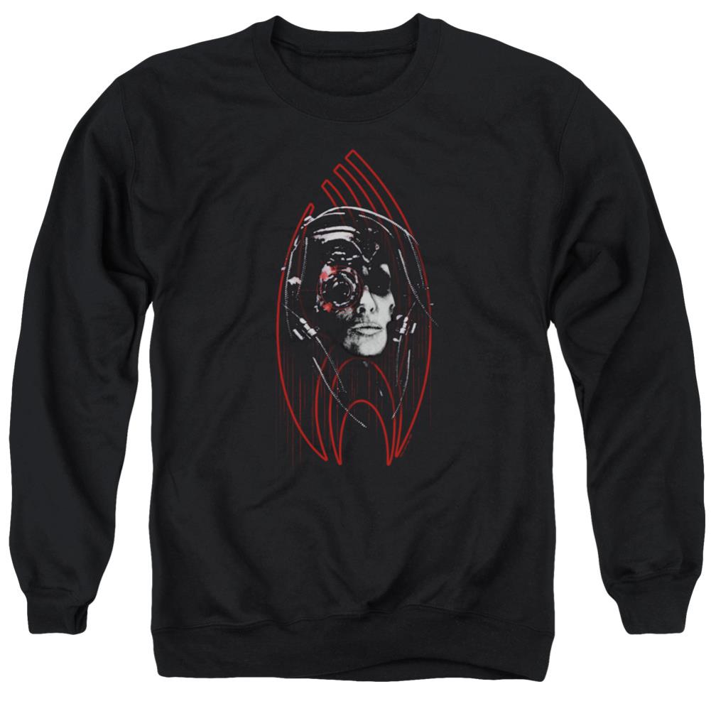 Star Trek Borg Construct Men's Crewneck 50 50 Poly Long-Sleeve T-Shirt