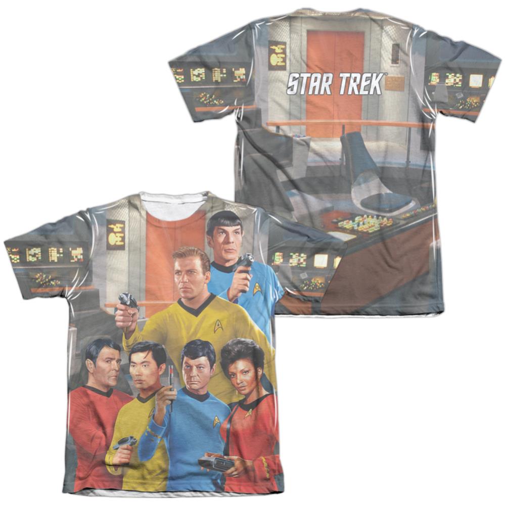 Star Trek Bridge (Front/Back Print) Men's Regular Fit Poly Cotton Short-Sleeve T-Shirt