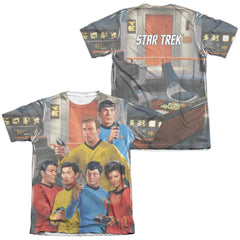 Star Trek Bridge (Front/Back Print) Men's Regular Fit Poly Cotton Short-Sleeve T-Shirt