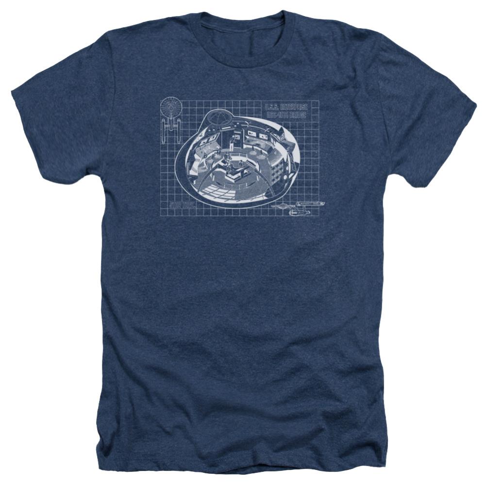 Star Trek Bridge Prints Men's 30/1 Heather 60 40 Poly Short-Sleeve T-Shirt