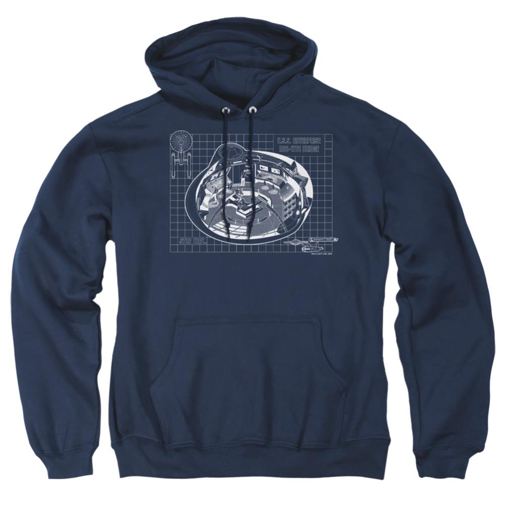 Star Trek Bridge Prints Men's Pull-Over 75 25 Poly Hoodie