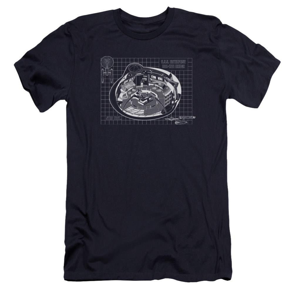 Star Trek Bridge Prints Men's Ultra-Soft 30/1 Cotton Slim Short-Sleeve T-Shirt