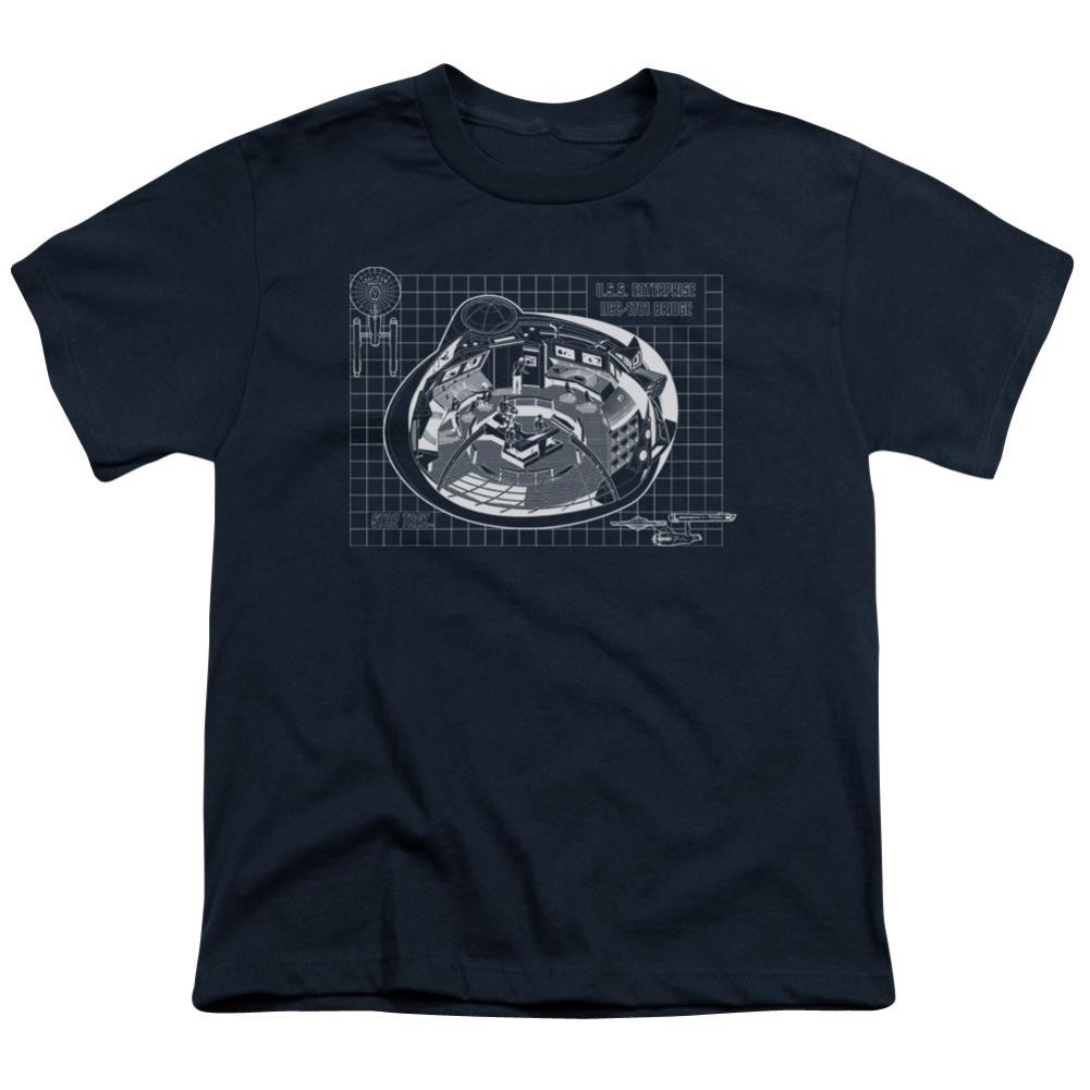 Star Trek Bridge Prints Youth 18/1 100% Cotton Short-Sleeve T-Shirt