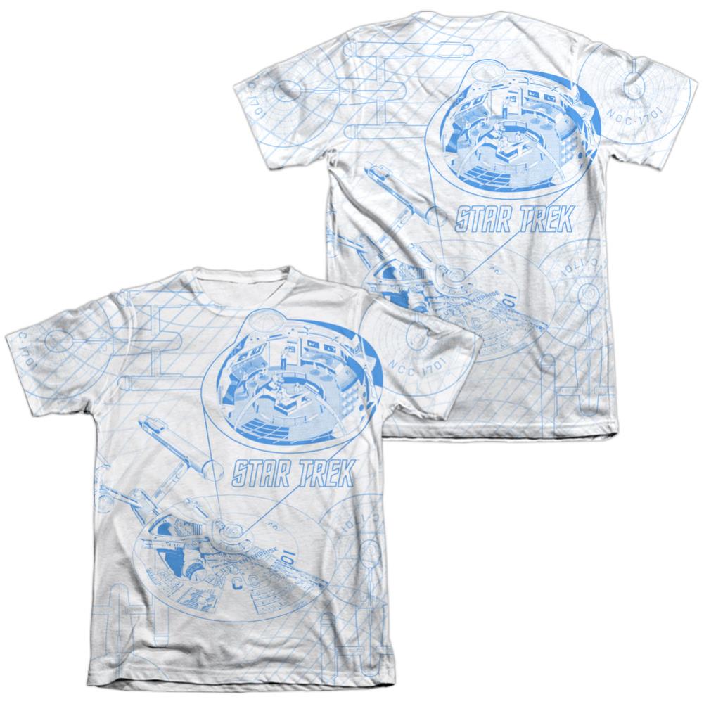 Star Trek Bridge Zoom (Front/Back Print) Men's Regular Fit Poly Cotton Short-Sleeve T-Shirt