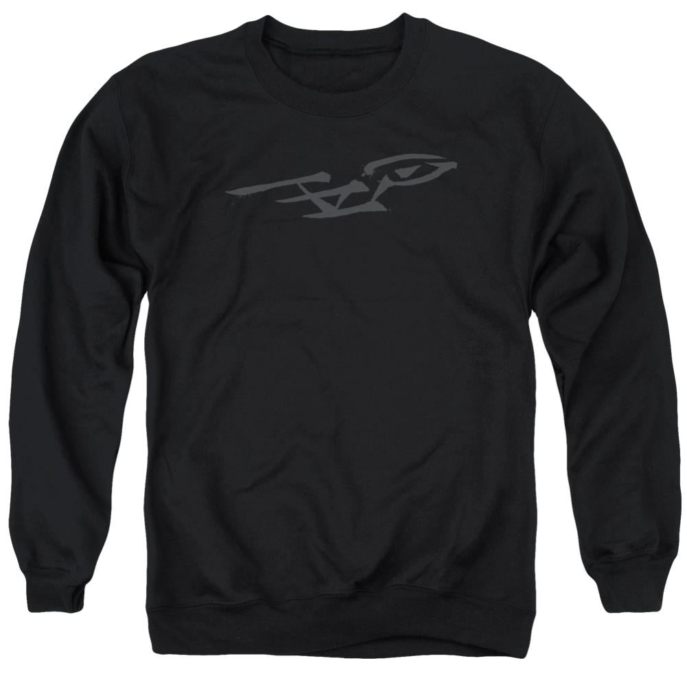 Star Trek Bushwork Enterprise Men's Crewneck 50 50 Poly Long-Sleeve T-Shirt