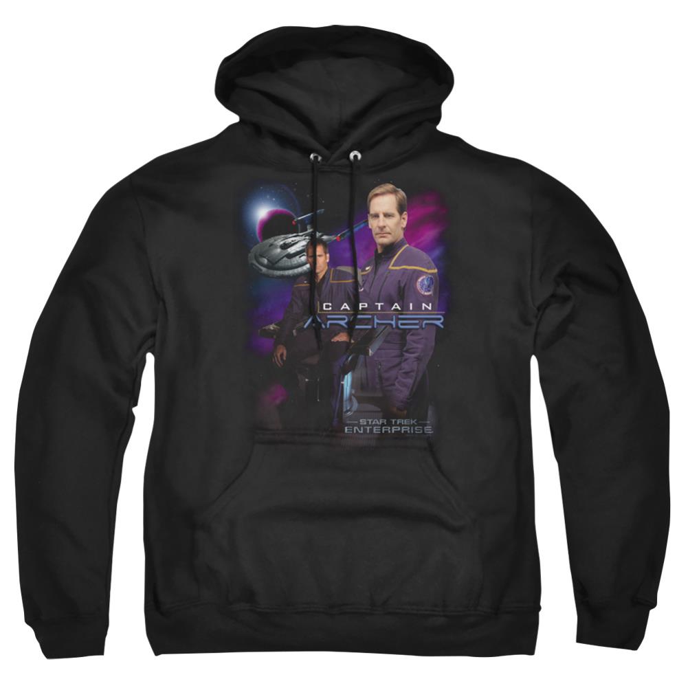 Star Trek Captain Archer Men's Pull-Over 75 25 Poly Hoodie