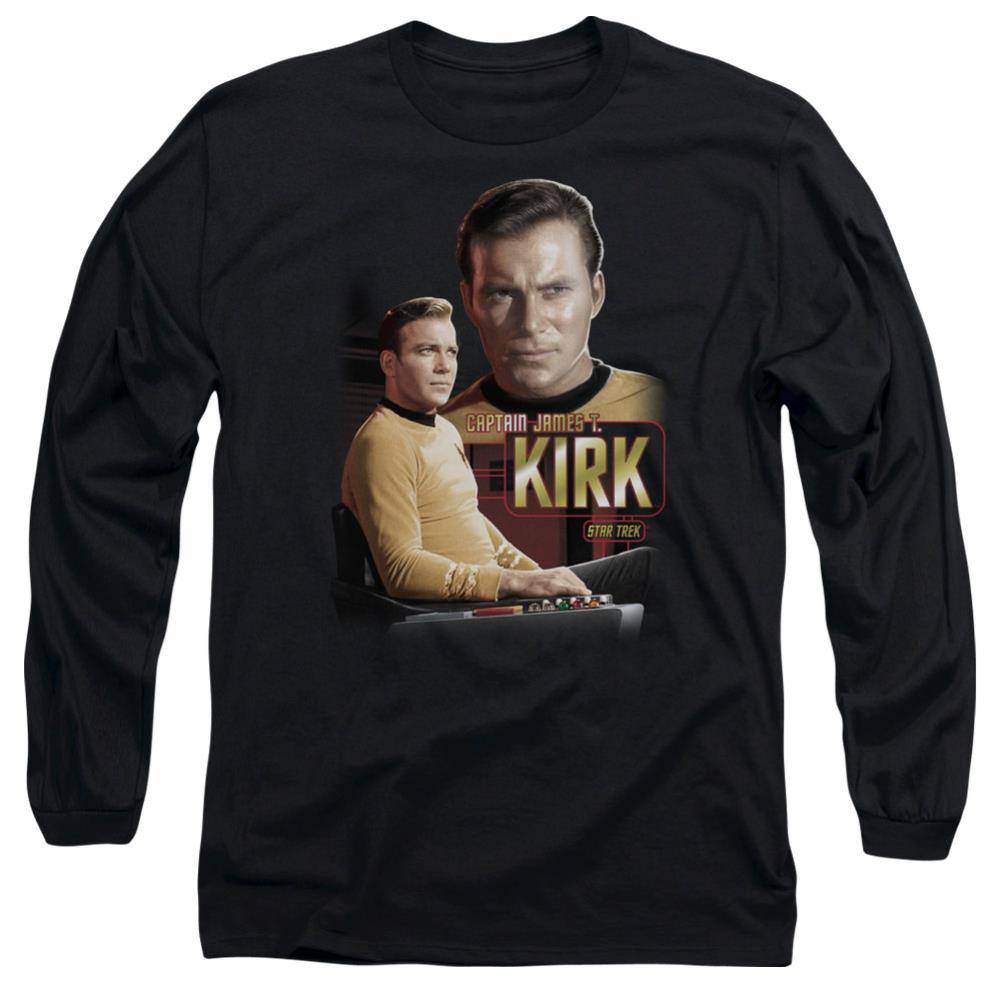 Star Trek Captain Kirk Men's 18/1 Cotton Long-Sleeve T-Shirt
