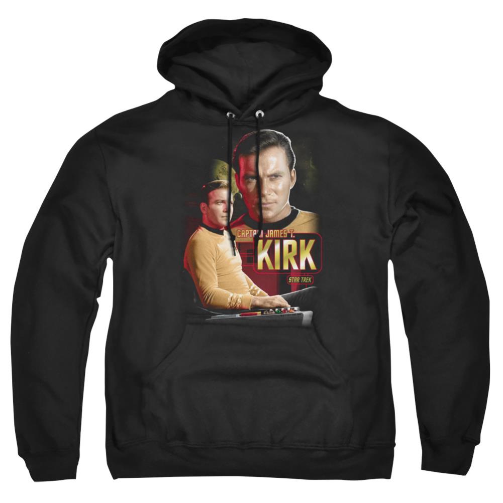 Star Trek Captain Kirk Men's Pull-Over 75 25 Poly Hoodie