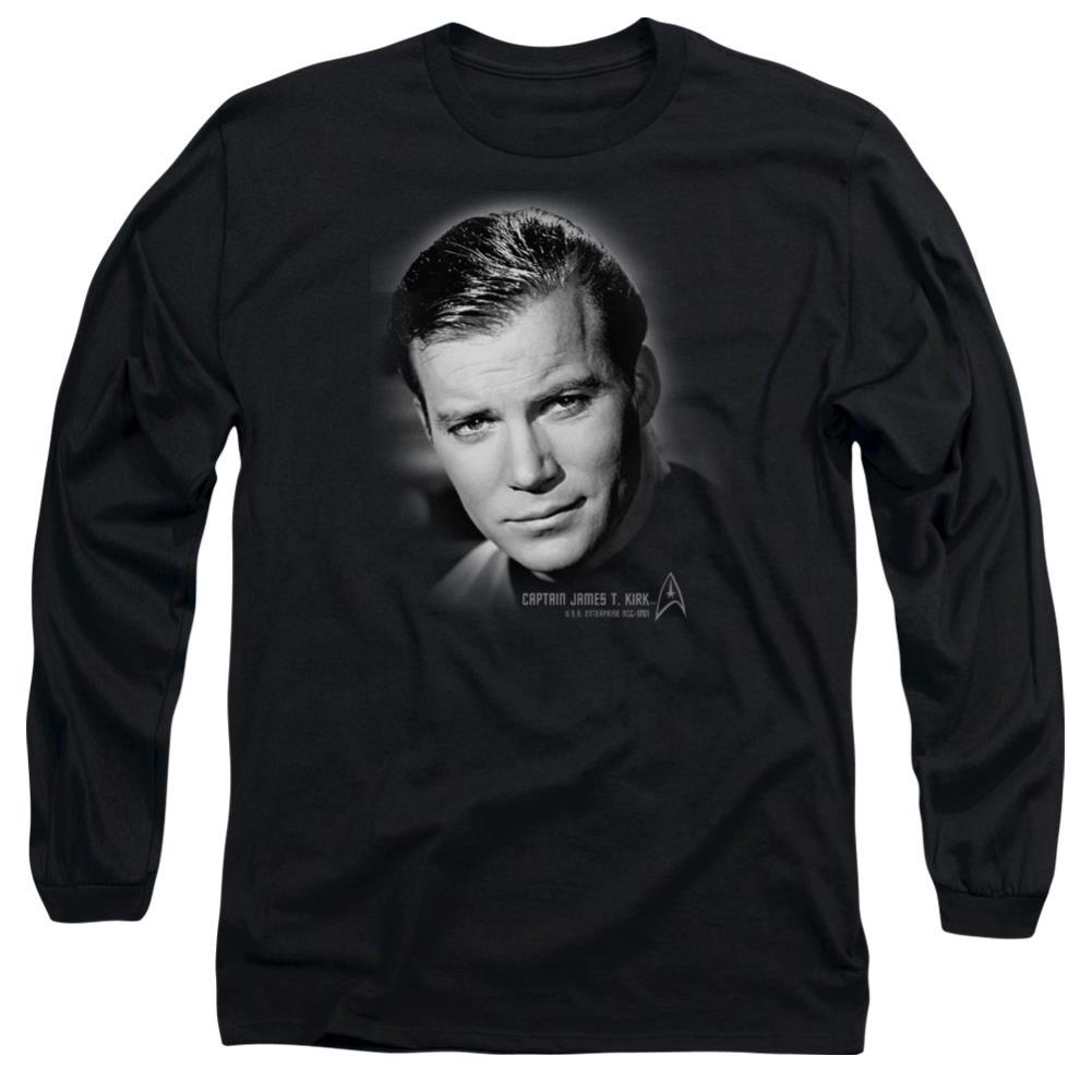 Star Trek Captain Kirk Portrait Men's 18/1 Cotton Long-Sleeve T-Shirt