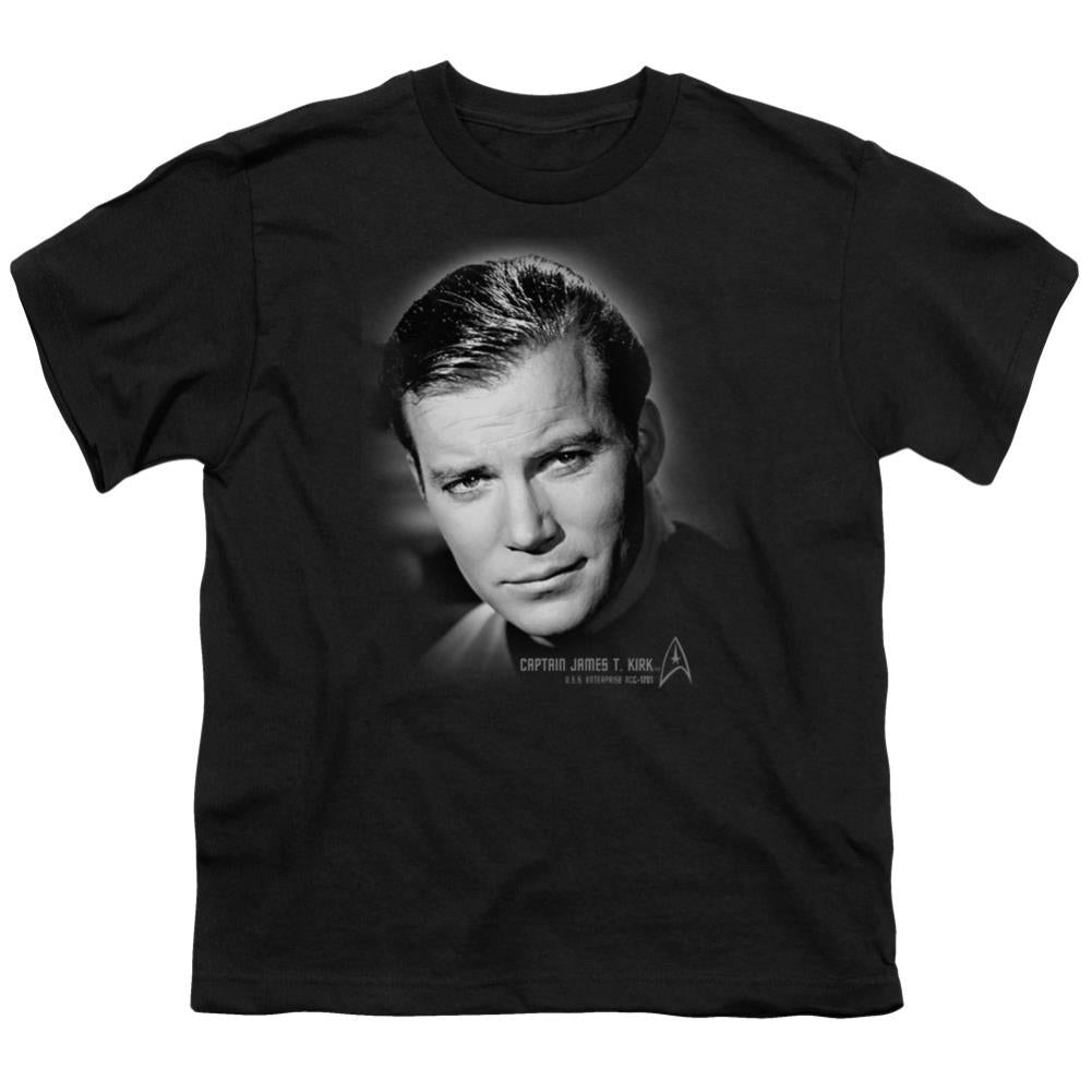 Star Trek Captain Kirk Portrait Youth 18/1 100% Cotton Short-Sleeve T-Shirt