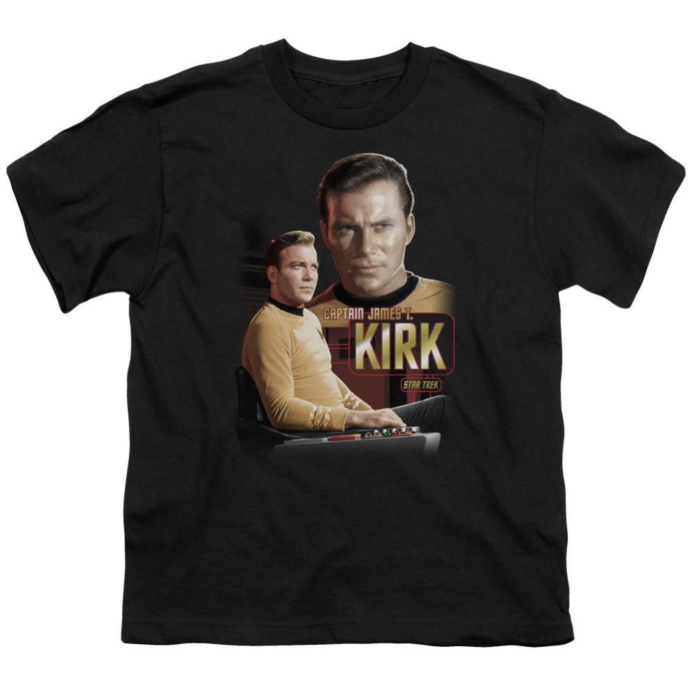 Star Trek Captain Kirk Youth 18/1 100% Cotton Short-Sleeve T-Shirt