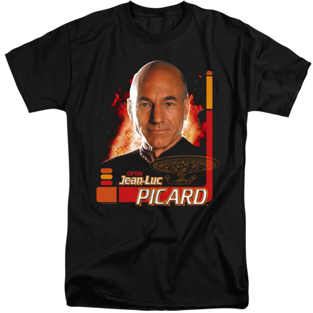 Star Trek Captain Picard Men's 18/1 Tall Cotton Short-Sleeve T-Shirt