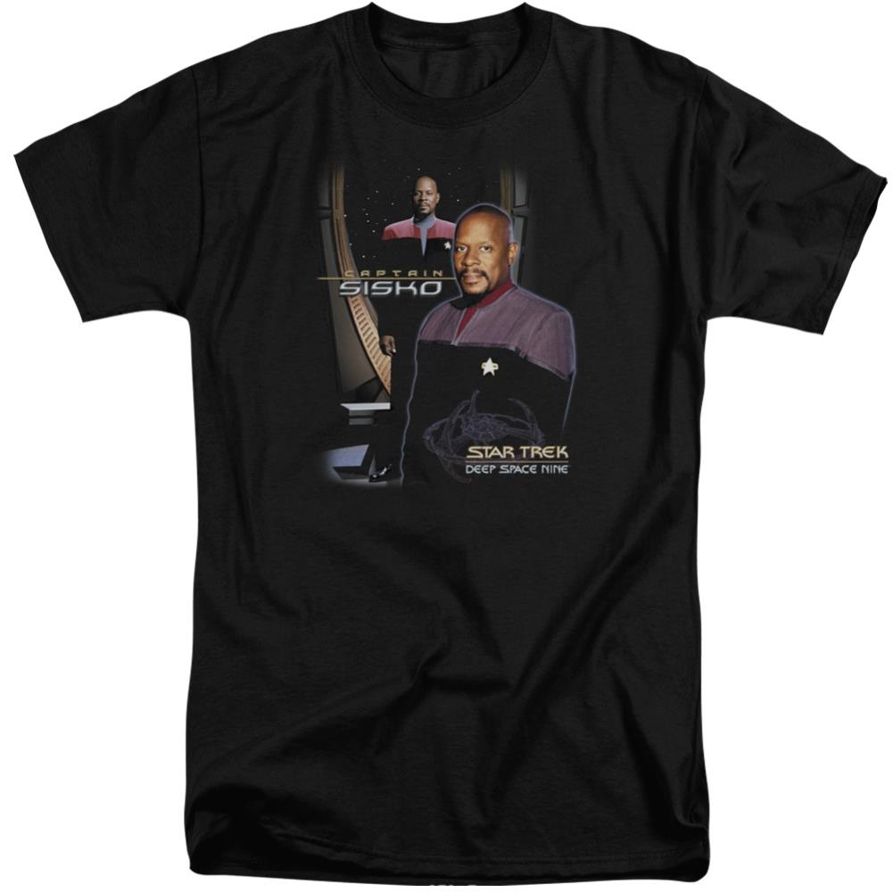 Star Trek Captain Sisko Men's 18/1 Tall Cotton Short-Sleeve T-Shirt