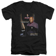 Star Trek Captain Sisko Men's 30/1 Cotton Slim V-Neck T-Shirt