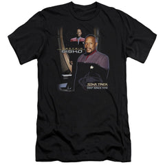 Star Trek Captain Sisko Men's Ultra-Soft 30/1 Cotton Slim Short-Sleeve T-Shirt