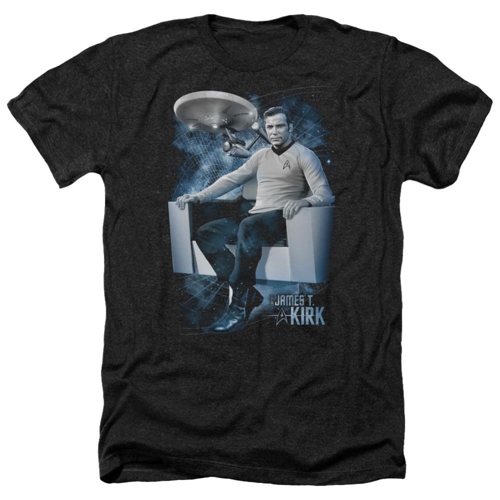 Star Trek Captain's Chair Men's 30/1 Heather 60 40 Poly Short-Sleeve T-Shirt