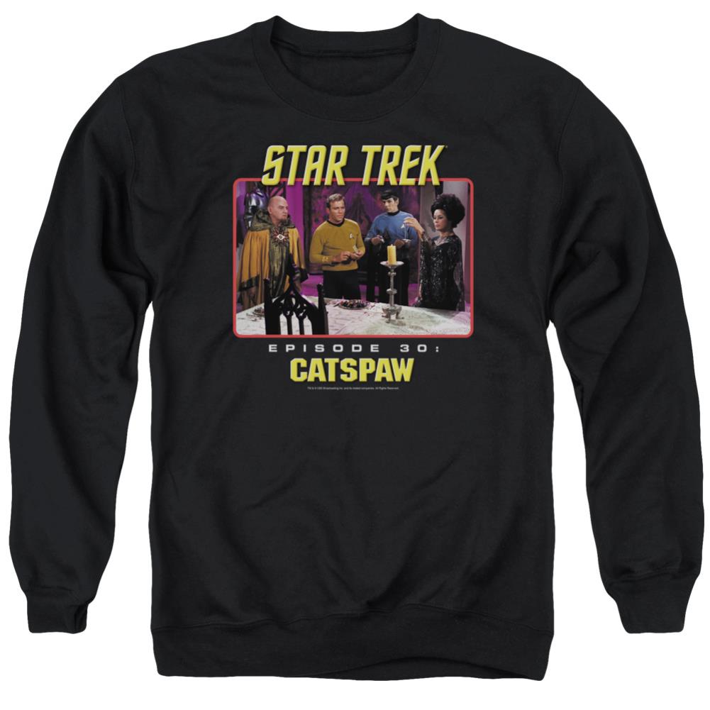 Star Trek Cats Paw Men's Crewneck 50 50 Poly Long-Sleeve T-Shirt