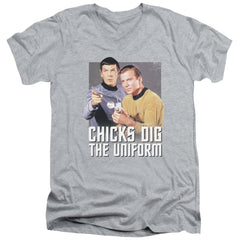Star Trek Chicks Dig Men's 30/1 Cotton Slim V-Neck T-Shirt