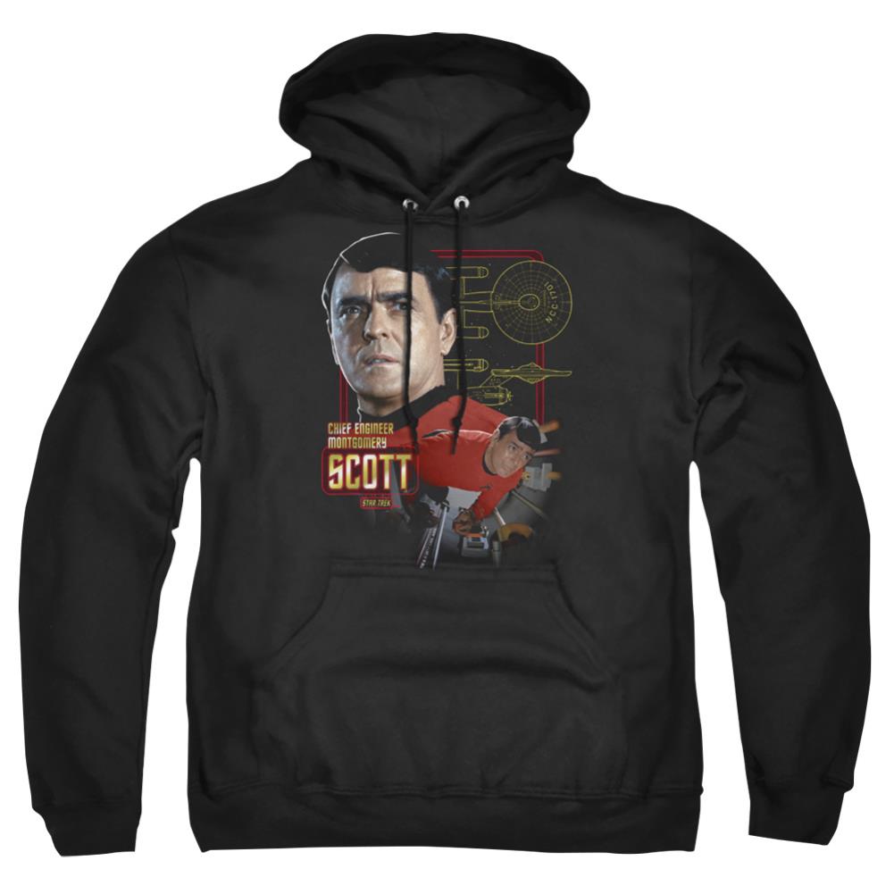 Star Trek Chief Engineer Scott Men's Pull-Over 75 25 Poly Hoodie