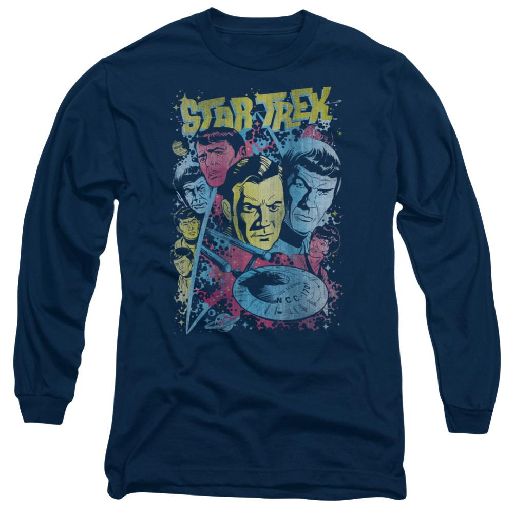 Star Trek Classic Crew Illustrated Men's 18/1 Cotton Long-Sleeve T-Shirt