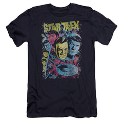Star Trek Classic Crew Illustrated Men's Ultra-Soft 30/1 Cotton Slim Short-Sleeve T-Shirt