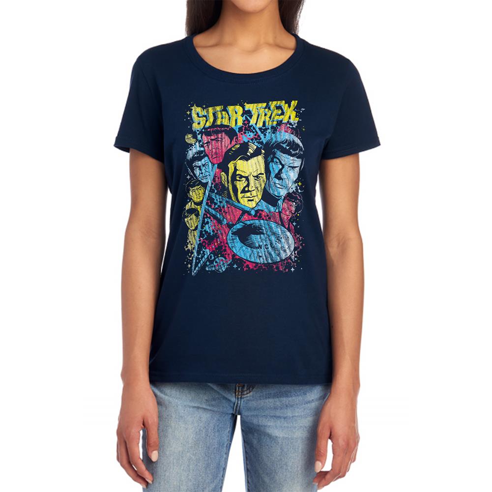 Star Trek Classic Crew Illustrated Women's 18/1 Cotton Short-Sleeve T-Shirt