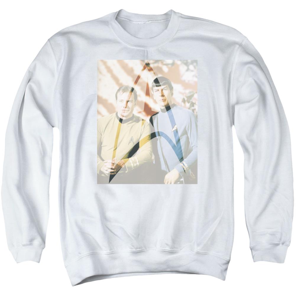 Star Trek Classic Duo Men's Crewneck 50 50 Poly Long-Sleeve T-Shirt