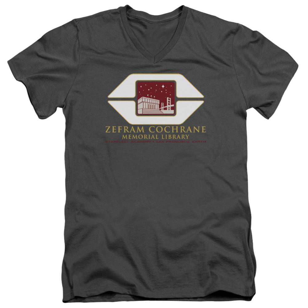 Star Trek Cochrane Library Men's 30/1 Cotton Slim V-Neck T-Shirt