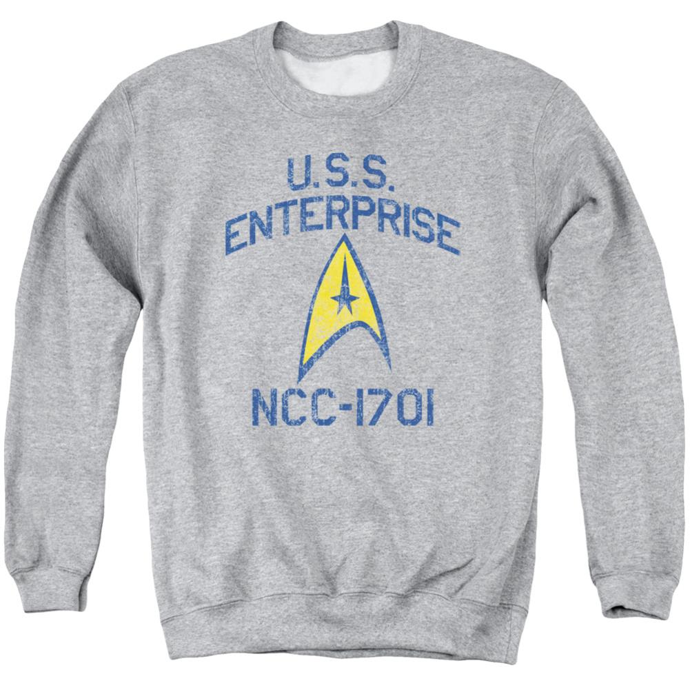 Star Trek Collegiate Arch Men's Crewneck 50 50 Poly Long-Sleeve T-Shirt