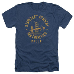 Star Trek Collegiate Bridge Men's 30/1 Heather 60 40 Poly Short-Sleeve T-Shirt