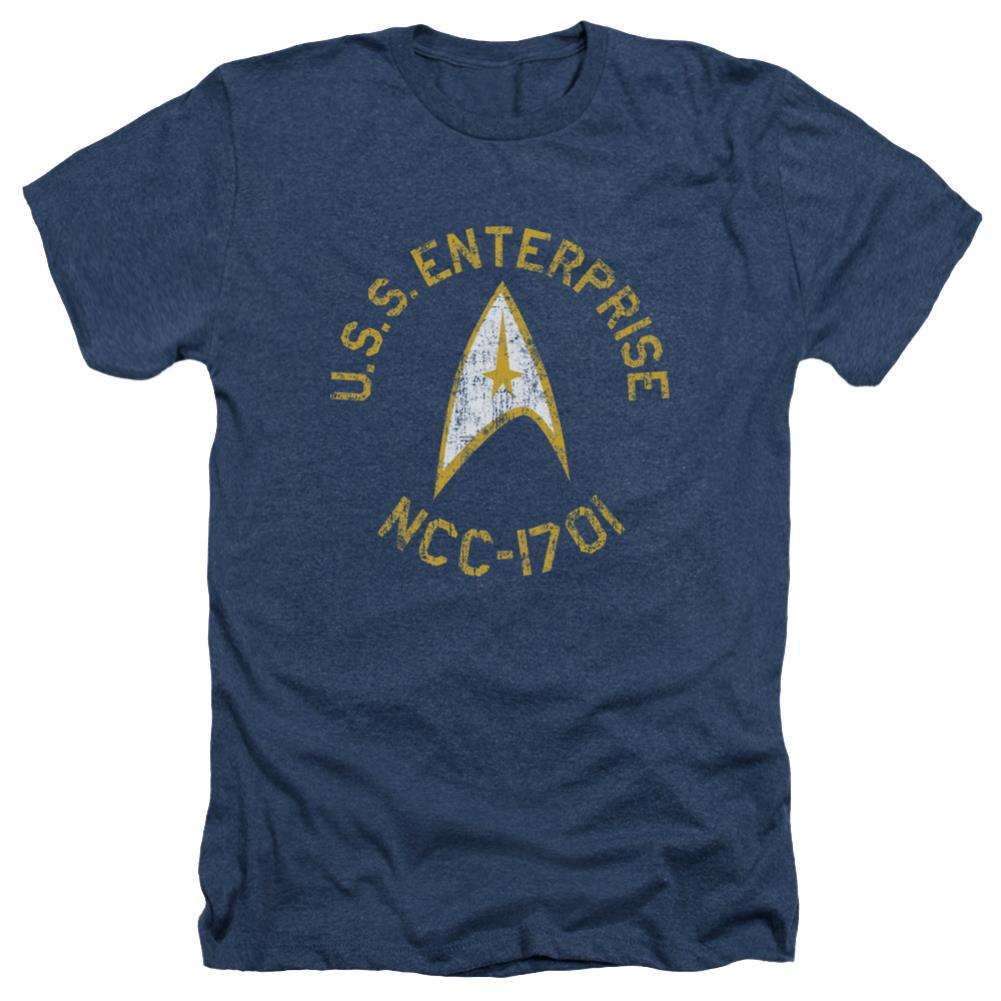 Star Trek Collegiate Men's 30/1 Heather 60 40 Poly Short-Sleeve T-Shirt